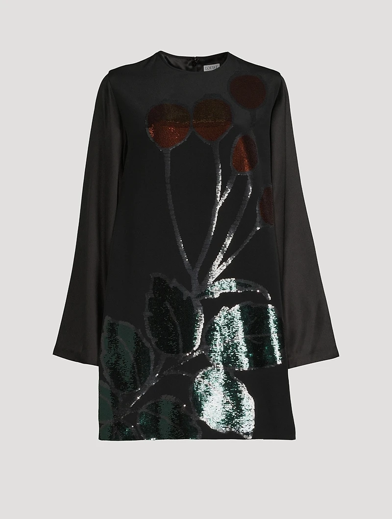 Embroidered Silk Mini Dress