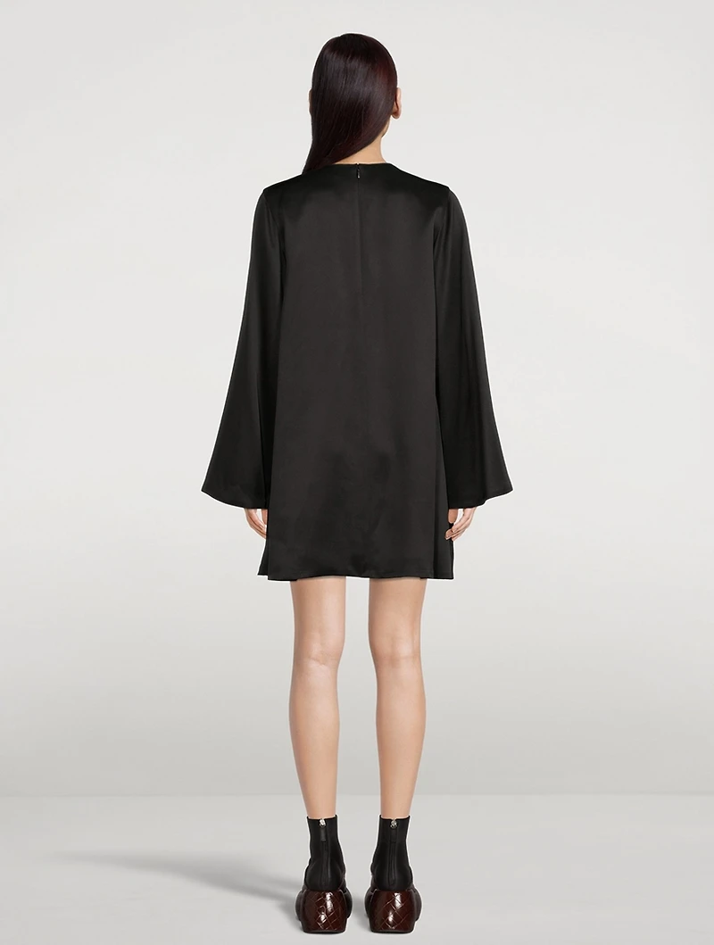 Embroidered Silk Mini Dress
