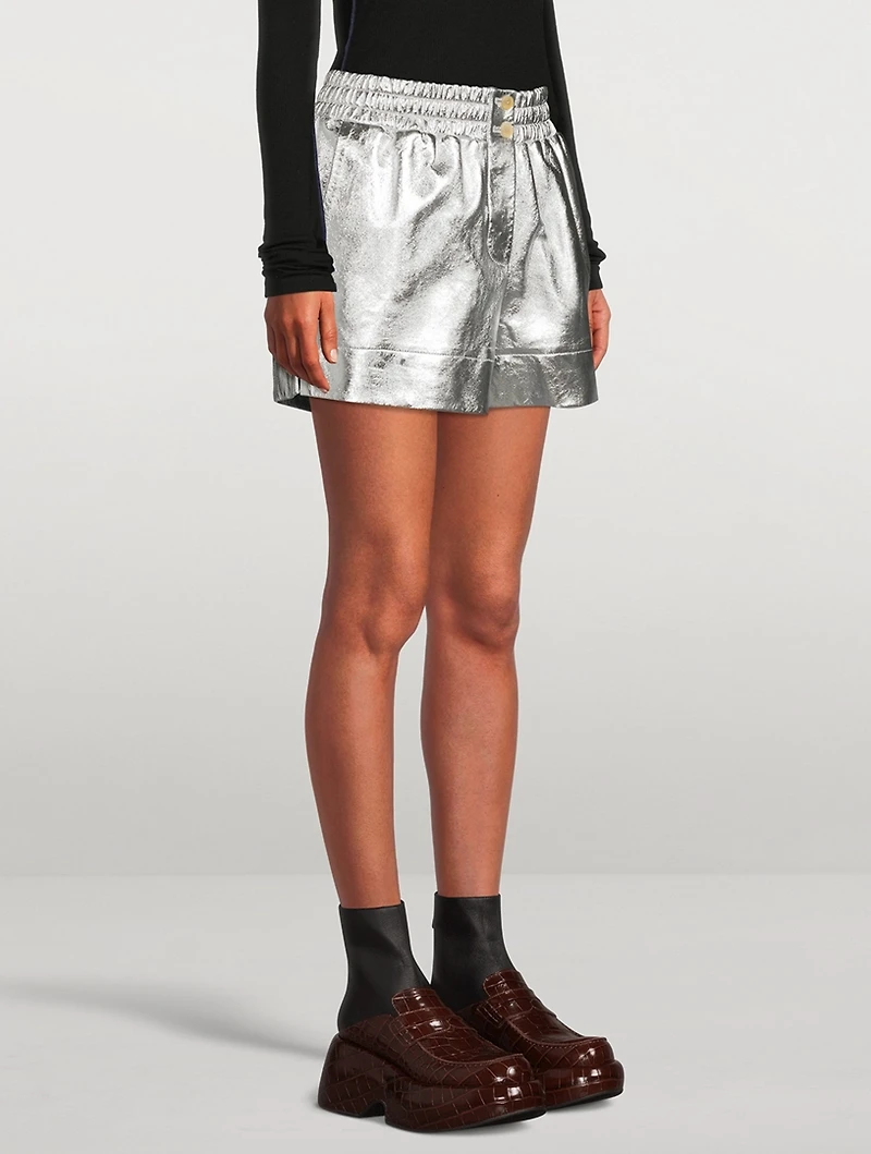 Metallic Leather Boxer Shorts