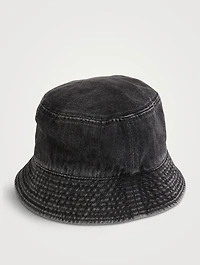 Denim Bucket Hat With Crystal Logo
