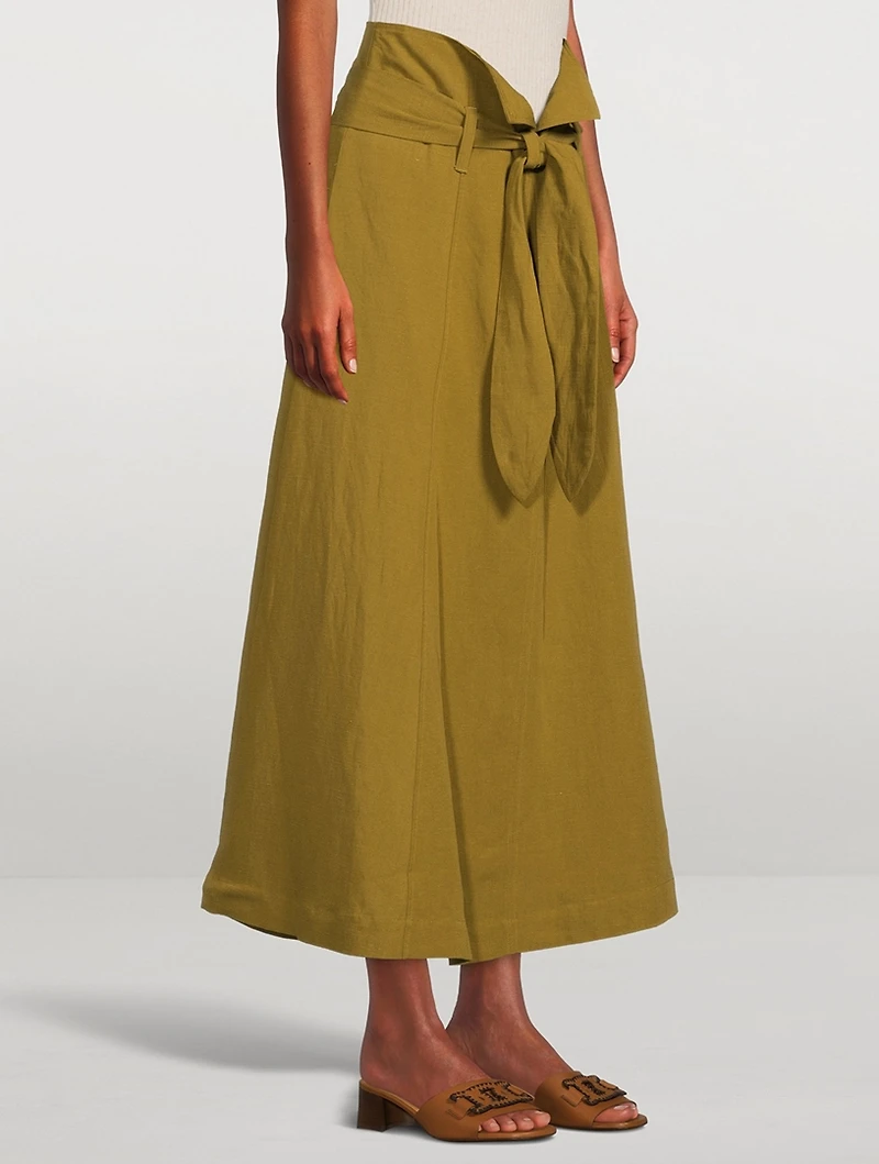 Anna Belted Midi Skirt