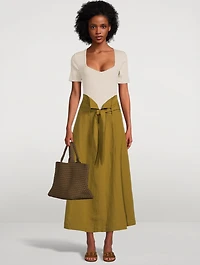 Anna Belted Midi Skirt
