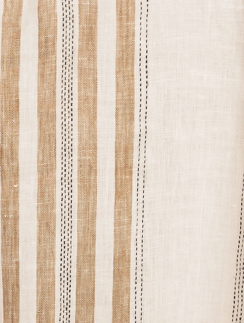 Cannes Linen Caftan Striped Print