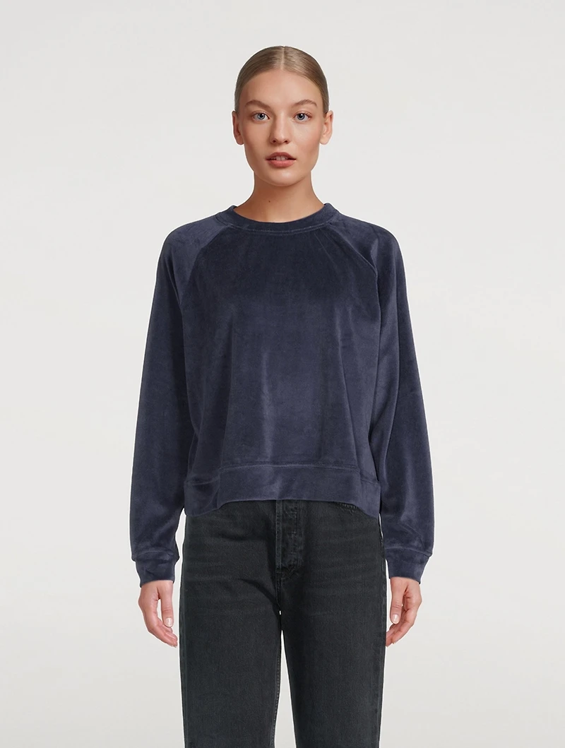 Mari Velour Pullover Sweatshirt