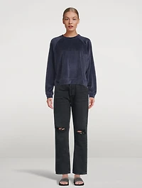 Mari Velour Pullover Sweatshirt