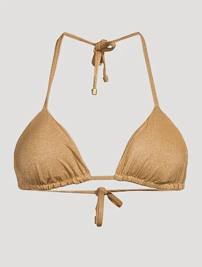 Gia Metallic Triangle Bikini Top