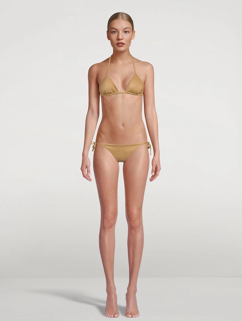Gia Metallic Triangle Bikini Top