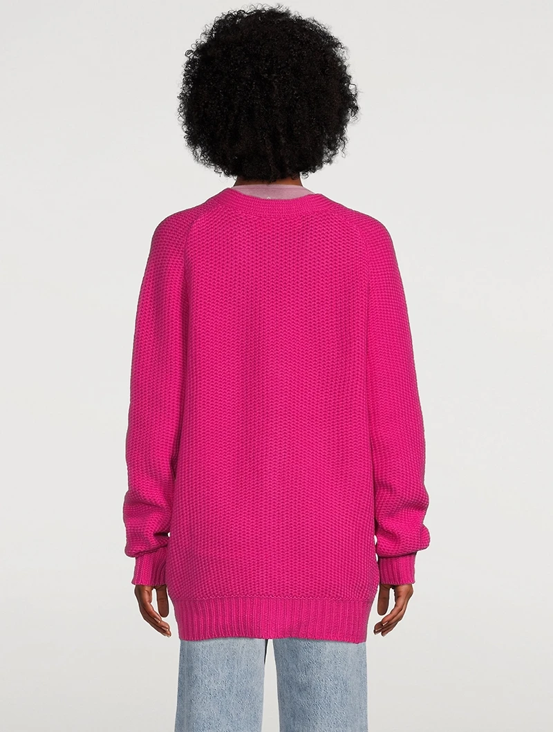 Grain Stitch Cashmere Cardigan