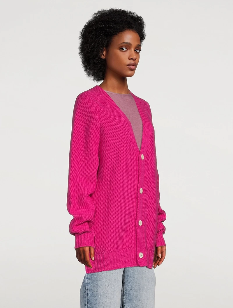 Grain Stitch Cashmere Cardigan