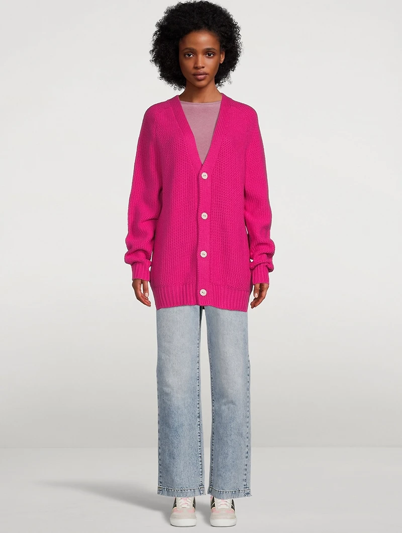 Grain Stitch Cashmere Cardigan