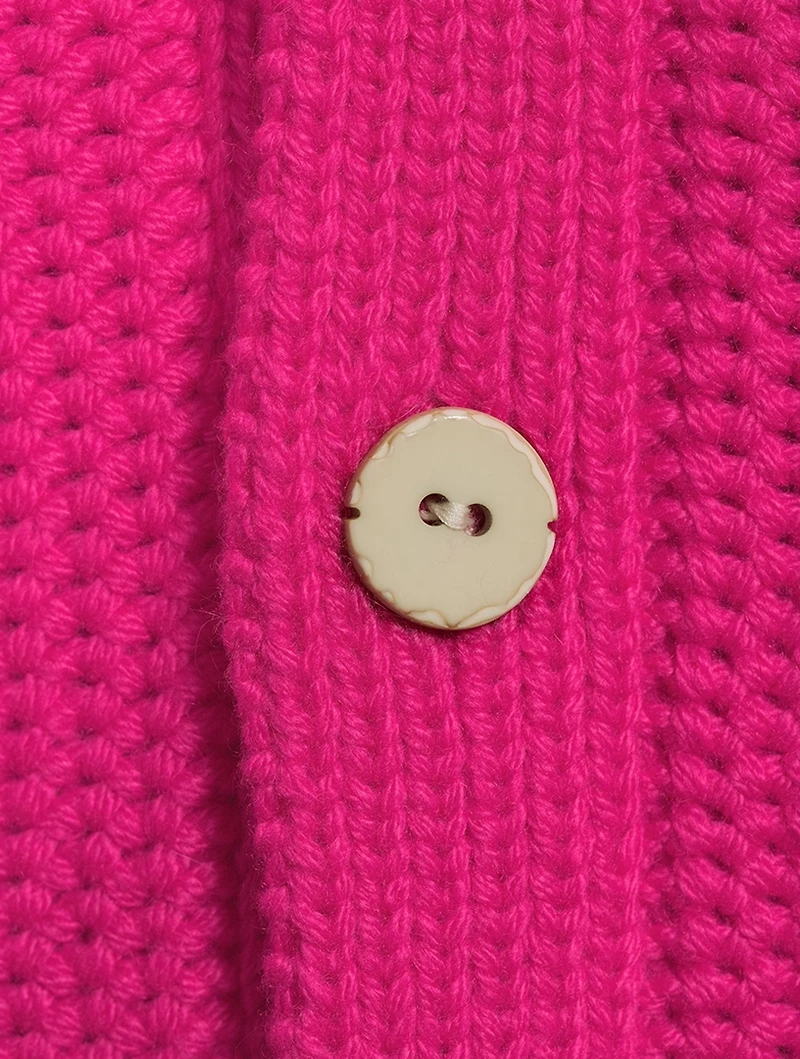 Grain Stitch Cashmere Cardigan