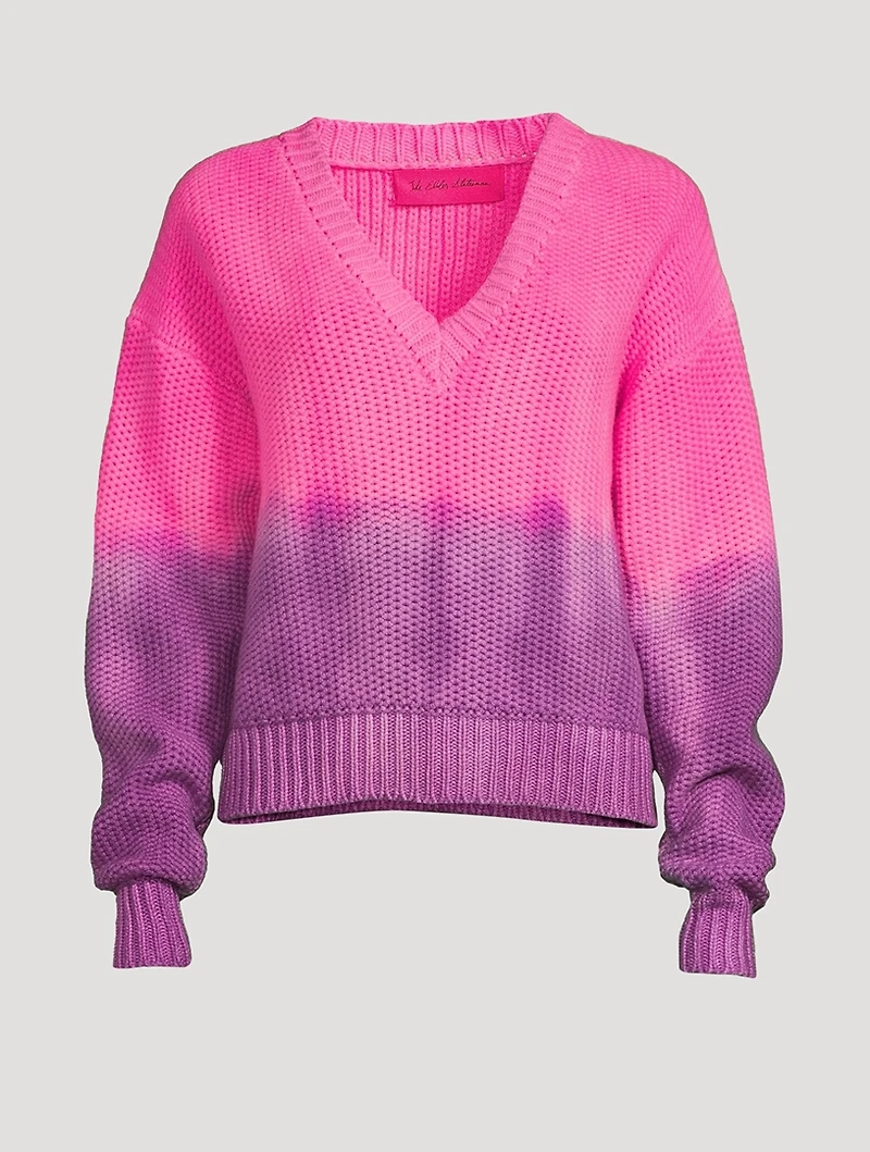 Dip-Dyed Grain Stitch Cashmere Sweater