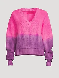 Dip-Dyed Grain Stitch Cashmere Sweater
