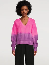 Dip-Dyed Grain Stitch Cashmere Sweater