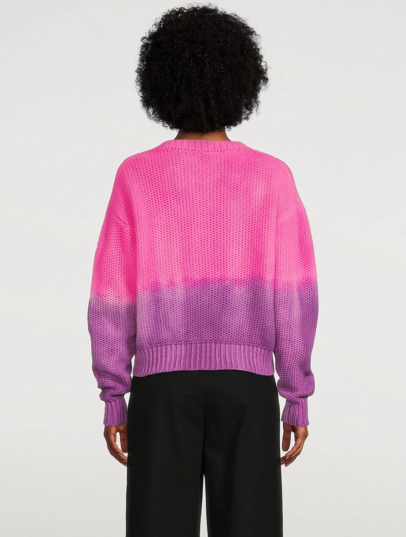 Dip-Dyed Grain Stitch Cashmere Sweater