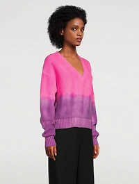 Dip-Dyed Grain Stitch Cashmere Sweater