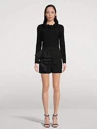 Ruffled Wool Shorts