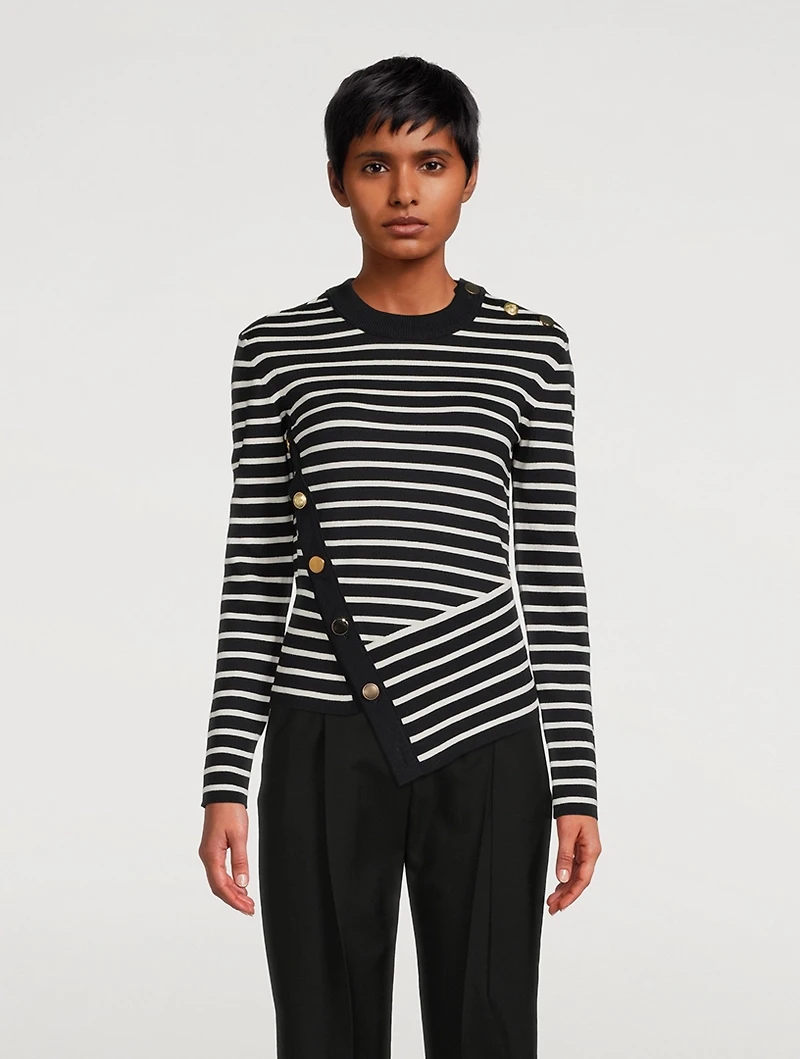 Asymmetric Striped Sweater