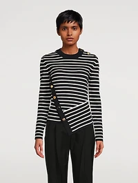 Asymmetric Striped Sweater