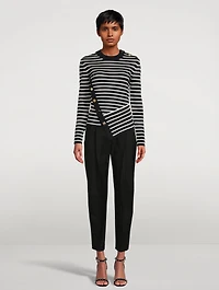 Asymmetric Striped Sweater
