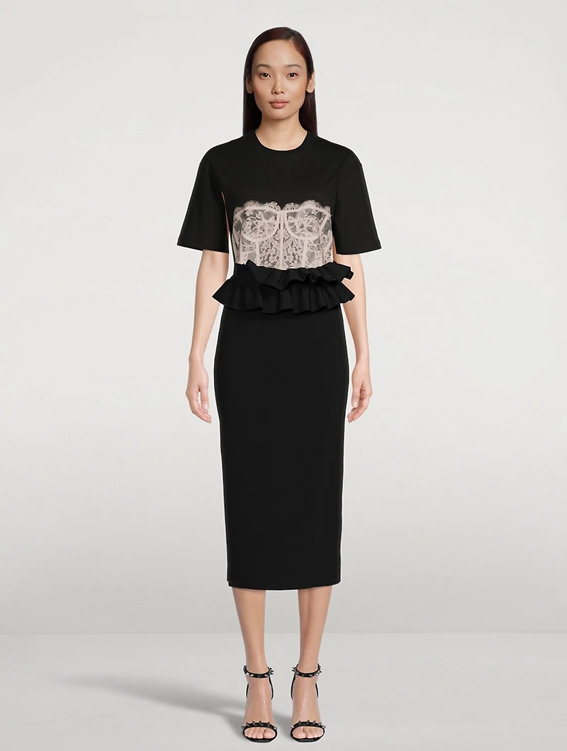 Ruffled Pencil Skirt