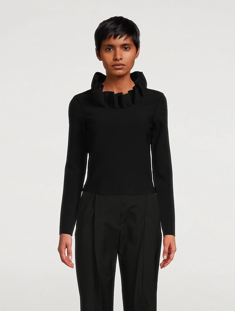 Ruffle Long-Sleeve Top
