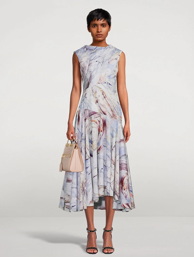 Cotton Midi Dress William Blake Dante Print