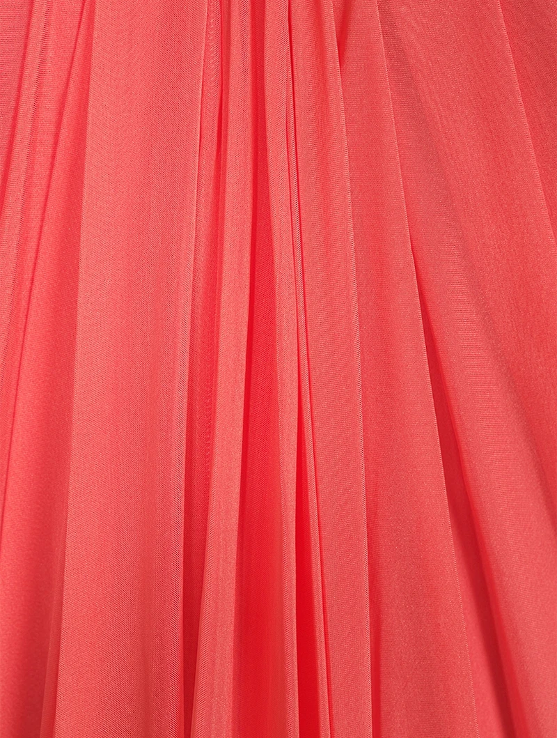 Silk Chiffon Strapless Gown