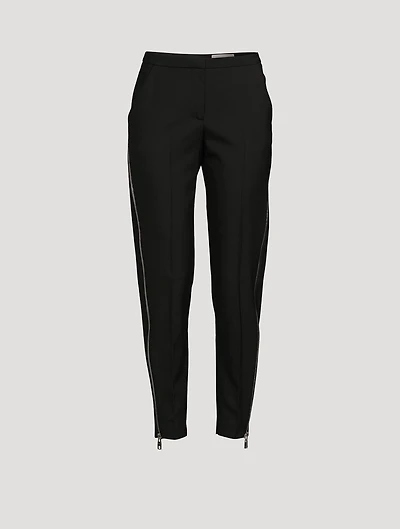 Side-Zip Wool Trousers