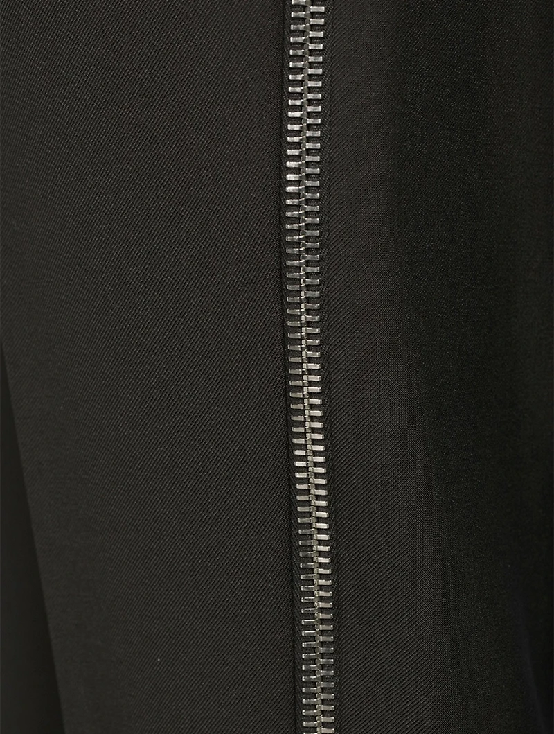 Side-Zip Wool Trousers