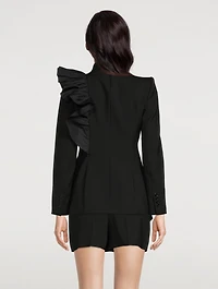 Ruffled Wool Blazer