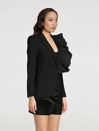 Ruffled Wool Blazer