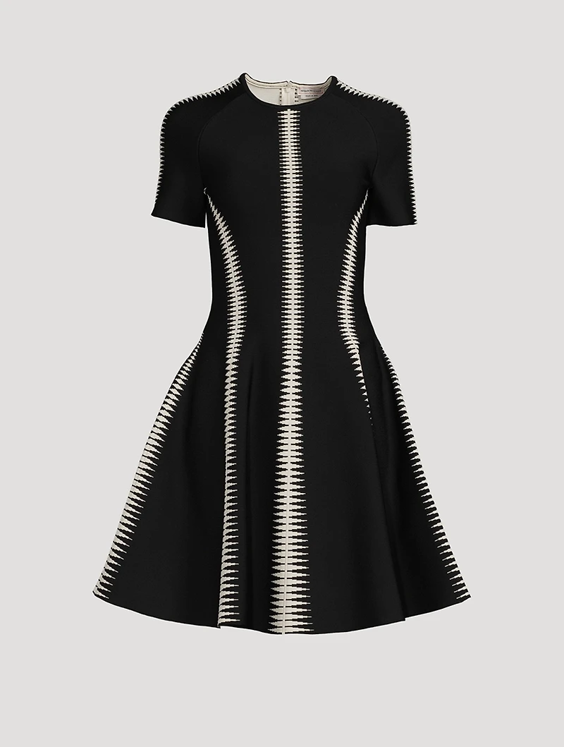 Spine Jacquard Midi Dress