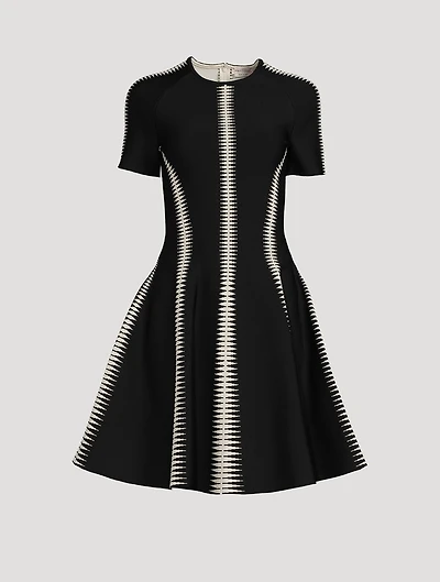 Spine Jacquard Midi Dress