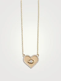 14K Gold Evil Eye Necklace With Diamonds