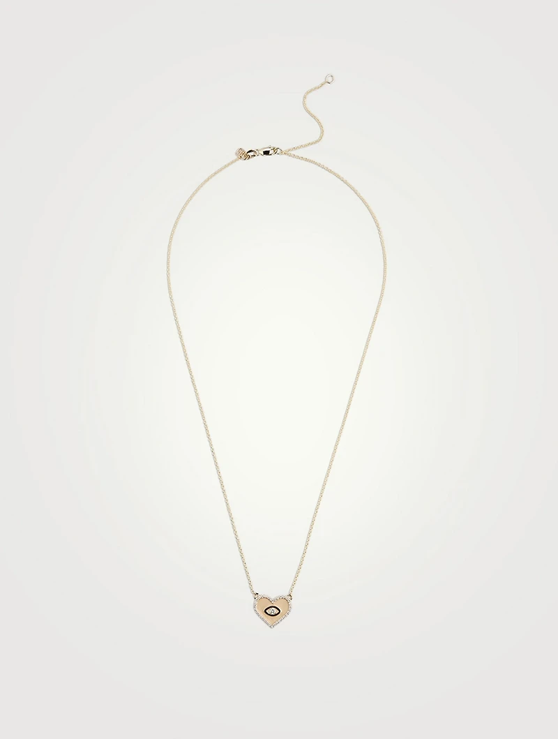 14K Gold Evil Eye Necklace With Diamonds