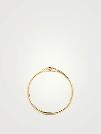 14K Gold Evil Eye Ring With Emerald And Diamonds