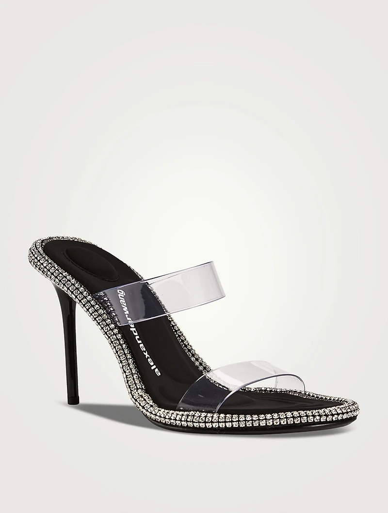Nova Crystal-Embellished PVC Heeled Mules