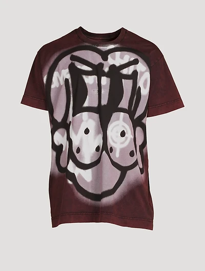 Oversized T-Shirt Ghost Dog Tag Print