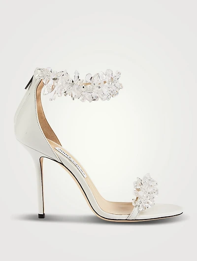 Maisel Leather Heeled Sandals With Crystals