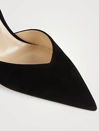 Saeda Suede Pumps With Crystal Ankle Strap