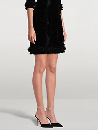 Saeda Suede Pumps With Crystal Ankle Strap