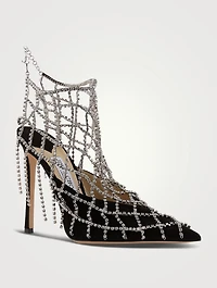 Scotty Suede Pumps With Crystal Chains