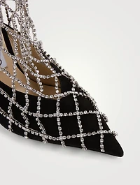 Scotty Suede Pumps With Crystal Chains