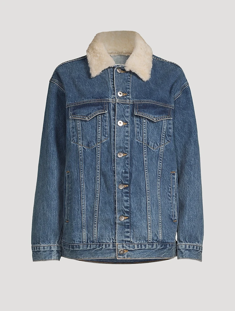 Stranger Denim Jacket With Shearling Collar