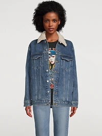 Stranger Denim Jacket With Shearling Collar