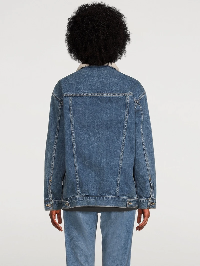 Stranger Denim Jacket With Shearling Collar