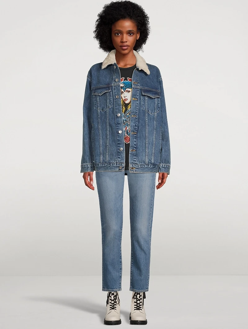 Stranger Denim Jacket With Shearling Collar