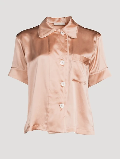 Shelby Silk Short-Sleeve Pajama Top