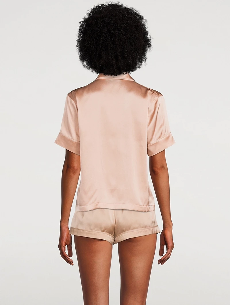 Shelby Silk Short-Sleeve Pajama Top